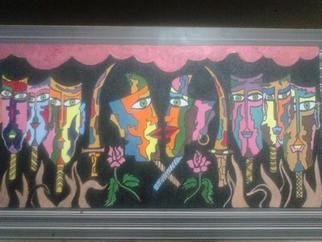 Subhojit Dey; Love Story Of Masks, 2014, Original Painting Oil, 30 x 62 cm. Artwork description: 241   The painting is an abstract way of depicting the story of romeo and juliet. . ...