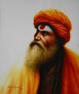 Sudipta Karmakar; Sadhu 12, 2018, Original Watercolor, 18 x 23 inches. Artwork description: 241 sadhu with long beard and turban...