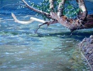 Sue Jacobsen; A Shady Place For Fish To Lurk, 1998, Original Painting Oil, 14 x 11 inches. Artwork description: 241 A likely place to drop a fishing line, or pleasant place to watch the stream' scolors and reflections. ...