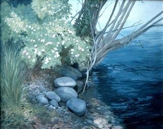 Sue Jacobsen; Wild Roses At Streamside, 1998, Original Painting Oil, 48 x 36 inches. Artwork description: 241 A picnic by a stream offers oppor- tunity to explore and observe the flora and fauna, light and shadow. ...