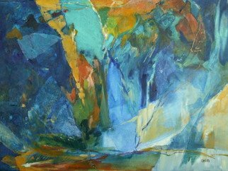Suzanne Caron; Blue Abstract, 2008, Original Painting Acrylic, 24 x 18 inches. Artwork description: 241 abstract, blue, green, vivid aqua, inspired by water and rock...