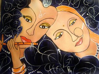 Rajni Ayapilla; RADHA  AND KRISHNA, 2014, Original Painting Acrylic, 23.5 x 15.3 inches. Artwork description: 241  Radha krishna Painting, Acrylic painting, Krishna and radha in love, Radha krishna saga ...