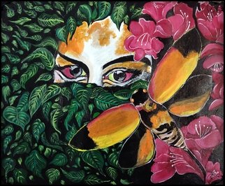 Rajni Ayapilla; Seeing Through Those Greens, 2018, Original Painting Acrylic, 12 x 16 inches. Artwork description: 241 Those beautiful eyes, which overcome me Those wonderful times, which they gave me, Those sharp dreamy eyes, which no one ever had  And those graceful moments that never turned bad. Whenever the wind blew, I gazed out, To see the autumn flowers lowering- To touch those wonderful ...