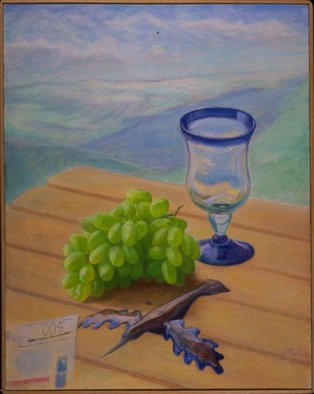 Sofia Wyshkind; The Bird, 1992, Original Painting Oil, 14 x 18 inches. Artwork description: 241   The grape and the bird ...