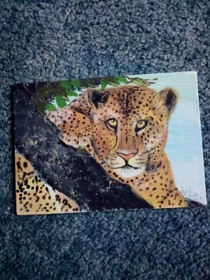 Sybil Fulk; Leopard In A Tree, 2021, Original Painting Acrylic, 5 x 7 inches. Artwork description: 241 This is a Leopard in a tree. It is painted on a 5x7 canvas board. ...