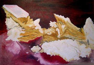 Sylvie Proidl; Left Bed, 2009, Original Painting Oil, 160 x 110 cm. Artwork description: 241  A piece of a creamy dessert looks like a left bed after a hot night. ...