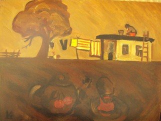 Najmaddin Huseynov; The Old House, 2014, Original Painting Oil, 45 x 60 cm. Artwork description: 241  cardboard on oil             ...