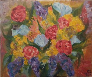 Tamara Black; Bouquet, 2016, Original Painting Oil, 60 x 50 inches. Artwork description: 241 Flowers. Modern ArtSignedUnframed...