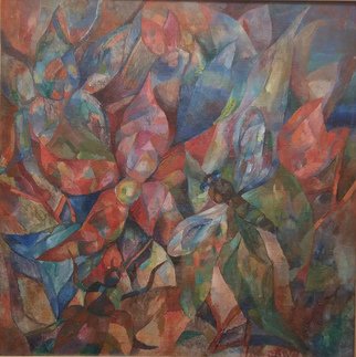 Tamara Black; Inspiration, 2000, Original Painting Oil, 52 x 52 cm. Artwork description: 241 Analytical Cubism, FlowersSignedFramedFrame Color: Silver...