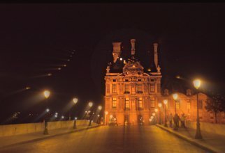 Tamarra Richards; Louvre At Midnight, 2017, Original Photography Color, 14 x 11 inches. Artwork description: 241 photography, city, urban, Paris, France, travel, Europe, color photography, photograph, museum, Louvre, building, night photography, midnight, misty, architecture, walkway, night, street lights, mysterious, ...