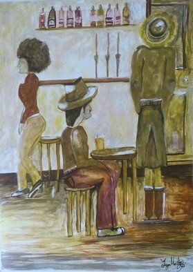 Tanya Martin; Me Myself And A Nice Cold Beer, 2018, Original Painting Acrylic, 17.2 x 23.4 inches. Artwork description: 241 This is a fine art pub scene painting. ...