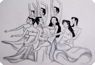 Marie Beckford; Dancers, 2007, Original Drawing Charcoal,   inches. 