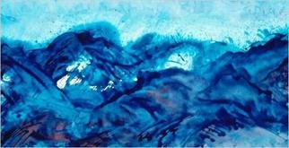 Tary Socha; Waves, 1994, Original Mixed Media, 20 x 10 inches. Artwork description: 241 Mixed water media on Strathmore board. This energentic expression of big surf captures the dynamic power and mood of the sea....