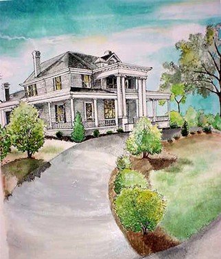 Terri Flowers; McCree House Camilla Georgia, 2005, Original Drawing Pen, 30 x 20 inches. Artwork description: 241  Pen and ink with watercolor on illustration board of historical home located in Camilla Georgia. ...