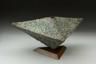 Ted Schaal, 'Equilibrium', 2006, original Sculpture Bronze, 12 x 10  x 12 inches. Artwork description: 1911  A delicately balanced three sided vessel ...