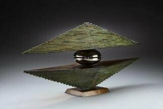 Ted Schaal, 'Mirage', 2007, original Sculpture Bronze, 32 x 15  x 8 inches. Artwork description: 1911  This bronze and stainless steel sculpture was inspired by the way light refracts and distorts on the horizon. It is my attempt to represent something ethereal in a solid form. ...