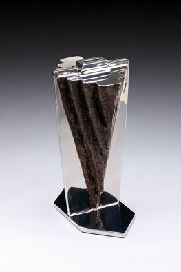Ted Schaal, 'Nexus', 2009, original Sculpture Mixed, 11 x 16  x 9 inches. Artwork description: 1911  Bronze and Stainless Steel vessel form inspired by the coming together of a stalagmite and a stalactite.  ...