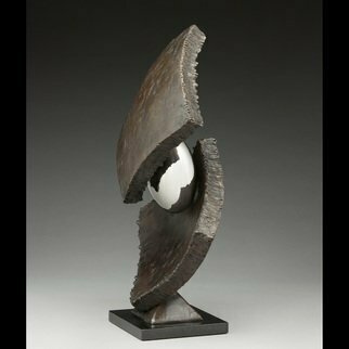 Ted Schaal; Small Dropsy, 2016, Original Sculpture Mixed, 13 x 21 inches. Artwork description: 241 Cast bronze and hand polished stainless steel contemporary abstract sculpture...