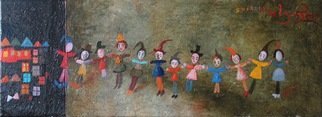 Temo Svirely; People, 2010, Original Painting Oil, 110 x 40 cm. Artwork description: 241 theatre, dance, children, people...