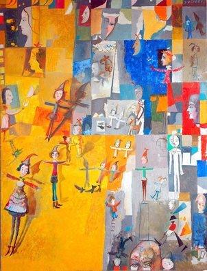 Temo Svirely; Yellow Symphony, 2008, Original Painting Oil, 130 x 170 cm. Artwork description: 241 people, music, theatre, love, freedom...