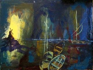 Giorgi Kartvelishvili; Boats, 2009, Original Painting Oil, 90 x 60 cm. 