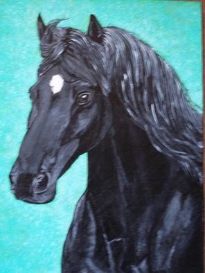Teresa Peterson; Black Mare, 2005, Original Painting Acrylic, 12 x 16 inches. Artwork description: 241   painting, acrylic, animals, horses,           ...