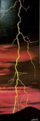 Teresa Peterson; Lightning Sky, 2013, Original Painting Acrylic, 11.5 x 36 inches. Artwork description: 241    painting, acrylic, sky, lightning, scenery              ...