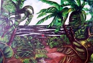 Terri Cabral; Storm Warnings, 2003, Original Painting Acrylic, 36 x 24 inches. Artwork description: 241 A hurricane storm approaching whipping up the waves and the trees on the beach. ...