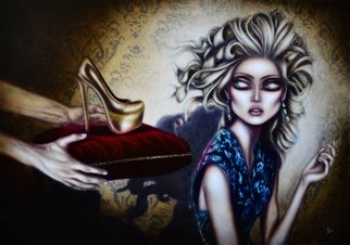 Tiago Azevedo; Cinderella Painting By Ti..., 2016, Original Painting Oil, 28 x 20 inches. Artwork description: 241 This painting illustrates the fairy tale Cinderella, or the Little Glass Slipper by Charles Perrault and the Brothers Grimm.  First published in France in 1692 and a perennial favorite in English translation after 1729, Cinderella is the story of a beautiful girl mistreated by her family who ...