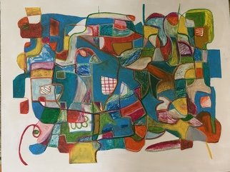 Tyler Toole; Untitled, 2020, Original Pastel Oil, 28 x 22 inches. Artwork description: 241 Abstract shapes and different textures. The white is acrylic paint. ...