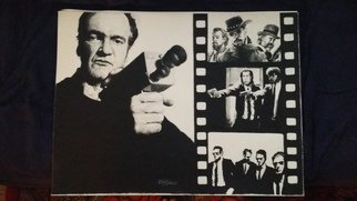 Adam Burgess; Quentin Tarantino And His Work, 2015, Original Drawing Charcoal, 18 x 24 inches. Artwork description: 241  Quentin Tarantino Movie Collection Pulp Fiction Django Resivoir Dogs Hateful 8 Kill Bill 1 2 Inglorious Bastards ...