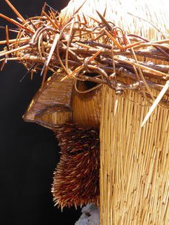 Robert Haifley; The Son, 2013, Original Sculpture Wood, 12 x 16 inches. Artwork description: 241  Life- Size toothpick sculpture bust of Jesus Christ containing over 45,000 toothpicks. The hair is comprised of over 20,000 flat toothpicks and the beard is comprised of over 5,000 hand stained toothpick tips. This piece took over 3,290- hours to sculpt and construct. ...
