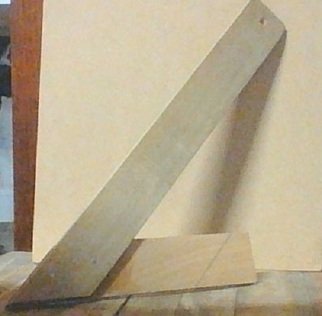 Themis Koutras; 45 Ruler, 2019, Original Woodworking, 550 x 230 mm. Artwork description: 241 this is for drawing 45 degree lines for woodwork it is made by wood and a tool for wood work...