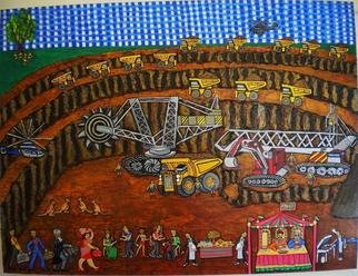 Theodore Kennett Raj; Picnic With The Emperoer, 2012, Original Painting Acrylic, 120 x 90 cm. Artwork description: 241   this shows the greed of minning companys in australia  ...