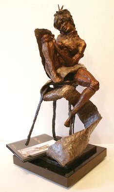 Michael Tieman; The Poet, 2010, Original Sculpture Bronze, 10 x 24 inches. Artwork description: 241   