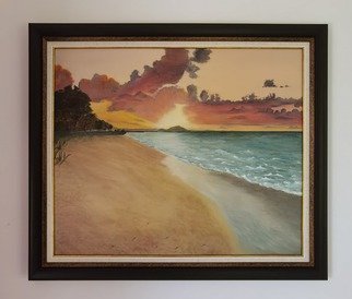 Tihomir  Vachev; Ocean Sunset, 2020, Original Painting Oil, 55 x 45 cm. Artwork description: 241 The painting was inspired by a real place...