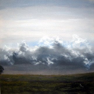 Pamela Benjamin; Picnics Reign, 2006, Original Painting Oil, 20 x 20 inches. Artwork description: 241  Was a sky I've always wanted to do. I love watching the sky. ...