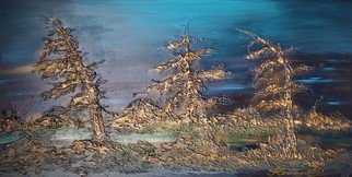 Romeo Dobrota; Canadian Subarctic Night 1004, 2021, Original Painting Acrylic, 48 x 24 inches. Artwork description: 241 The subarctic zone is a region in the Northern Hemisphere immediately south of the true Arctic and covering much of Alaska, Canada, ...