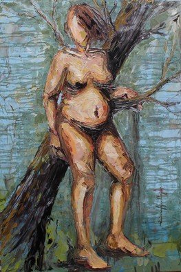 Tiziana Fejzullaj; In The Woods, 2016, Original Painting Oil, 36 x 24 inches. 