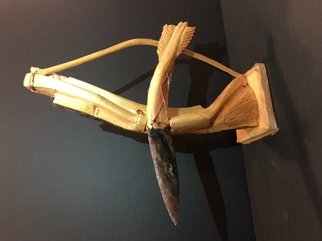 Tony Maez; Broken Arrow, 2019, Original Sculpture Wood, 4 x 12 inches. Artwork description: 241 This is a beautiful piece it is a bow and arrow and the arrow has an authentic absidian stone spear head. ...