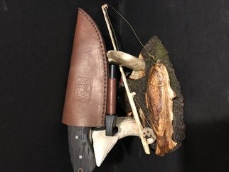 Tony Maez; Good Day Of Fishing, 2019, Original Sculpture Wood, 4 x 5 inches. Artwork description: 241 This piece is made from choke cherry wood it has a day of fishing all on one piece. Very nice detail great knife to accent this piece. ...