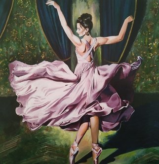 Krisztina T.Molnár; Ballet, 2019, Original Painting Acrylic, 98 x 100 cm. Artwork description: 241 Dance is the poetry of the arms and legs, the hidden language of the soul.  When you watch the dance you hear the word of your heart. ...