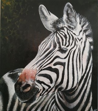 Krisztina T.Molnár; Zebra, 2019, Original Painting Acrylic, 100 x 115 cm. Artwork description: 241 It is the most skillful hiding animal, the master of covering- up. ...