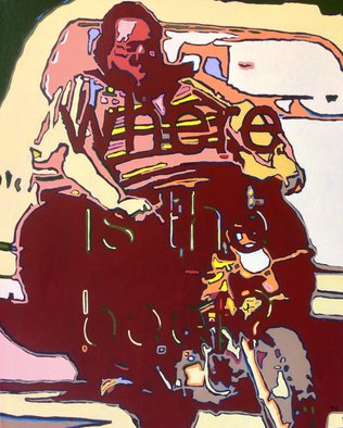 Todd Mosley; Where Is The Beef, 2014, Original Painting Acrylic, 24 x 30 inches. Artwork description: 241  painting, figure, pop art, color, funny, ad, text cutout           ...