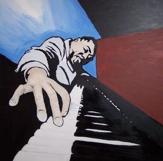 Todd Horne; Feeling Blue, 2004, Original Painting Acrylic, 40 x 40 inches. Artwork description: 241 Jazz piano musician playing the blues. ...