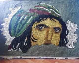 Ercan Toprak; Gypsy Girl, 2006, Original Mosaic, 140 x 90 cm. Artwork description: 241 It is a reproduction of the original  Gypsy Girl   as known as  Mother Nature  too  which is based on a temple  Zeugma  in Gaziantep, Turkey. It also represents Gaia  in Greek mythology . The original mosaic was made in 200 A. C.  My  painting was made with hemp ...