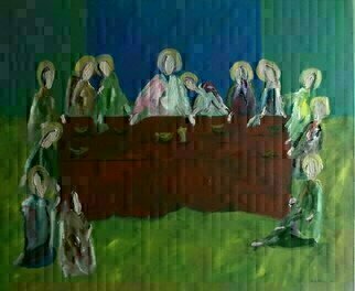 Paulo Medina; Last Supper, 2021, Original Painting Acrylic, 110 x 90 cm. Artwork description: 241 The final meal Christ with His Apostles on the night before the Crucifixion. ...