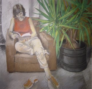 Antonio Trigo; Lena On The Barn, 2003, Original Pastel, 100 x 100 cm. 
