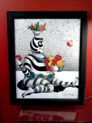 Troy Whitethorne; Apple Clown Toss, 2013, Original Mixed Media, 17 x 27 inches. Artwork description: 241           Art, Native American Culture, fine Design, Troy Whitethorne artist, navajo/ hopi.          ...