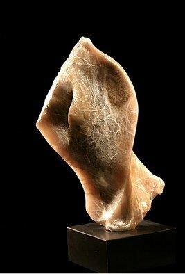 Terry Mollo; Caramel, 2008, Original Sculpture Stone, 9 x 17 inches. Artwork description: 241    Light passes through even the darkest alabster allowing us to explore the veins, life and secrets within the stone.   ...
